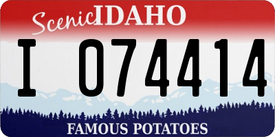 ID license plate I074414