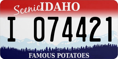 ID license plate I074421