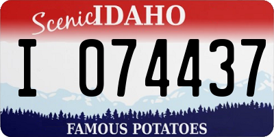 ID license plate I074437