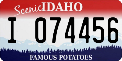 ID license plate I074456