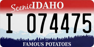 ID license plate I074475