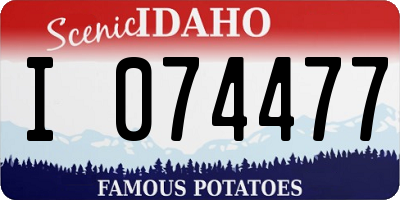 ID license plate I074477