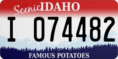 ID license plate I074482
