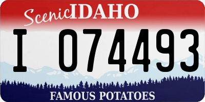 ID license plate I074493