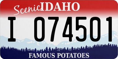ID license plate I074501