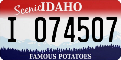 ID license plate I074507