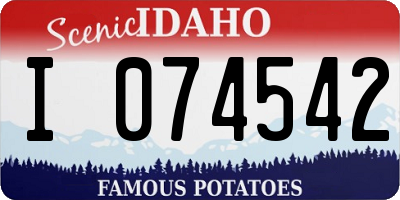 ID license plate I074542
