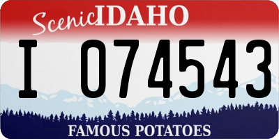 ID license plate I074543