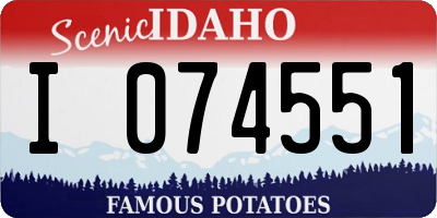 ID license plate I074551