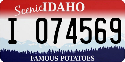 ID license plate I074569