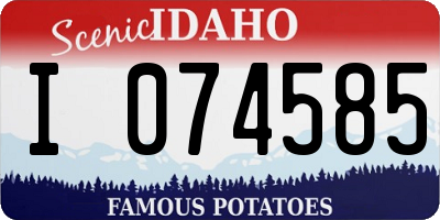 ID license plate I074585