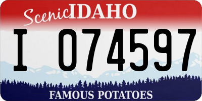 ID license plate I074597