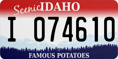 ID license plate I074610