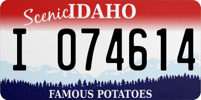 ID license plate I074614
