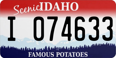 ID license plate I074633