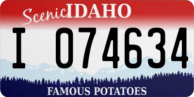 ID license plate I074634