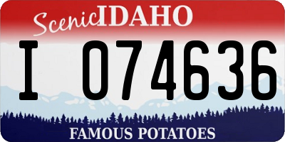 ID license plate I074636