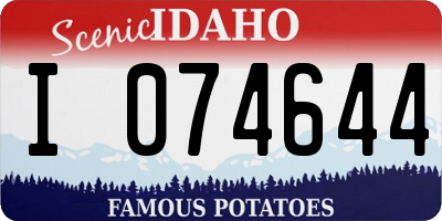 ID license plate I074644
