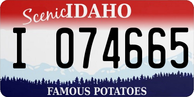 ID license plate I074665