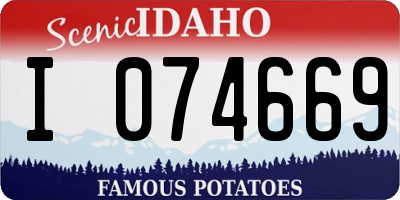 ID license plate I074669
