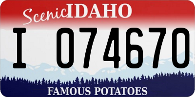 ID license plate I074670