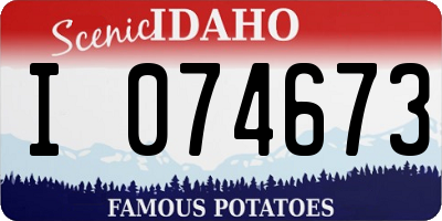 ID license plate I074673
