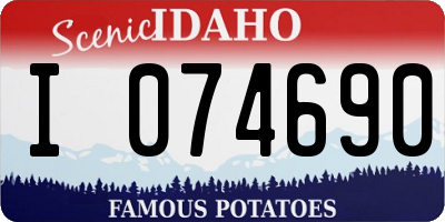 ID license plate I074690