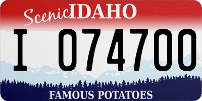 ID license plate I074700