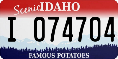 ID license plate I074704