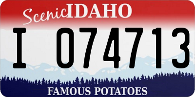 ID license plate I074713