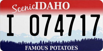 ID license plate I074717