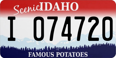ID license plate I074720