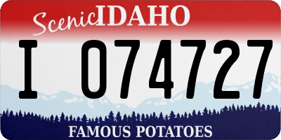 ID license plate I074727