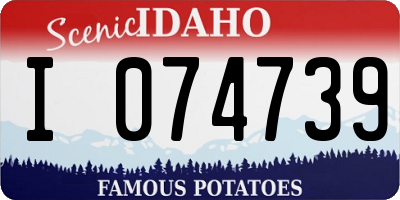 ID license plate I074739