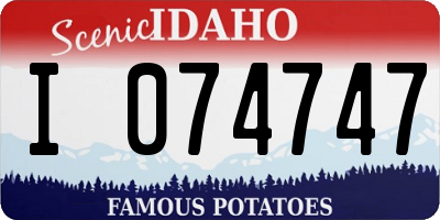ID license plate I074747