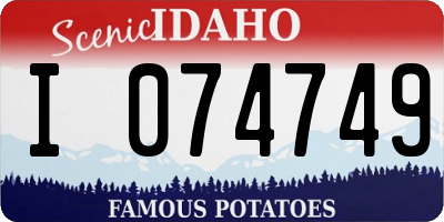ID license plate I074749