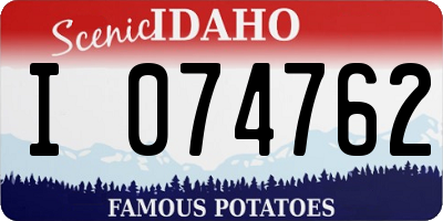 ID license plate I074762