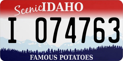 ID license plate I074763
