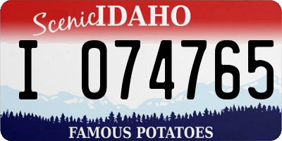 ID license plate I074765