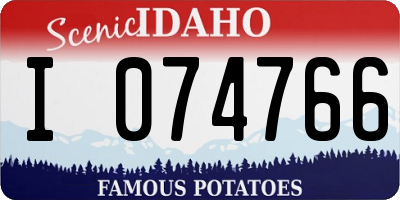 ID license plate I074766
