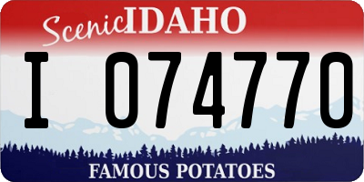 ID license plate I074770