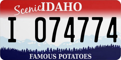 ID license plate I074774