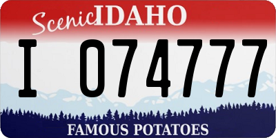 ID license plate I074777