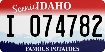 ID license plate I074782