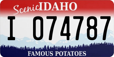 ID license plate I074787
