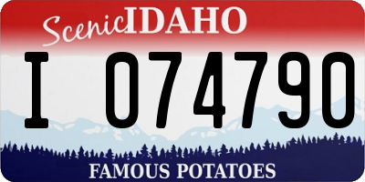 ID license plate I074790