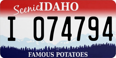 ID license plate I074794
