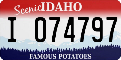 ID license plate I074797