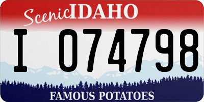 ID license plate I074798