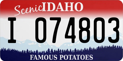 ID license plate I074803